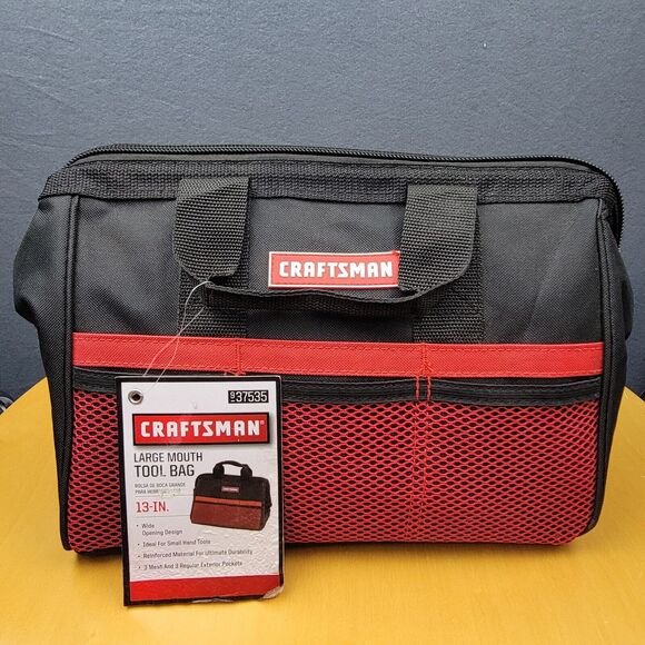 Craftsman Large Mouth 13 inch 6 Pockets Durable Tool Bag for Small Tools 513100 - Picture 4 of 16